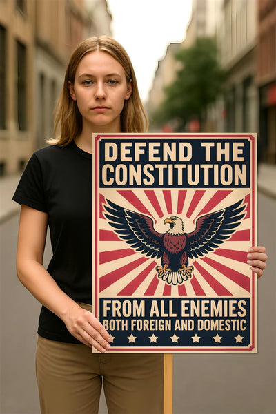 Defend the Constitution Protest Sign, Anti-Trump Resistance, Political Activist Poster, Rally Sign, Resist Fascism Protest Poster
