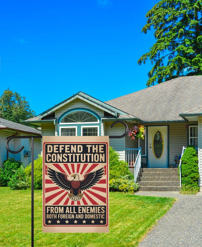 Defend the Constitution Garden Flag, 12x18 Inch Double Sided, Resist Hate Flag, Anti-Trump Flag, Resist Racism Flag, Resist Fascism Flag