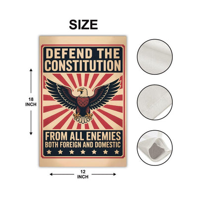 Defend the Constitution Garden Flag, 12x18 Inch Double Sided, Resist Hate Flag, Anti-Trump Flag, Resist Racism Flag, Resist Fascism Flag
