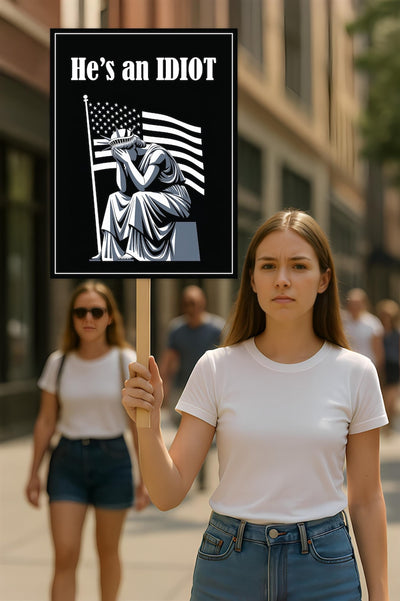 He is an IDIOT Protest Sign, Anti-Trump Resistance, Political Activist Poster, Rally Sign, Resist Fascism Protest Poster