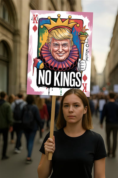No Kings In America Protest Sign, Anti-Trump Resistance, Political Activist Poster, Rally Sign, Resist Fascism Protest Poster