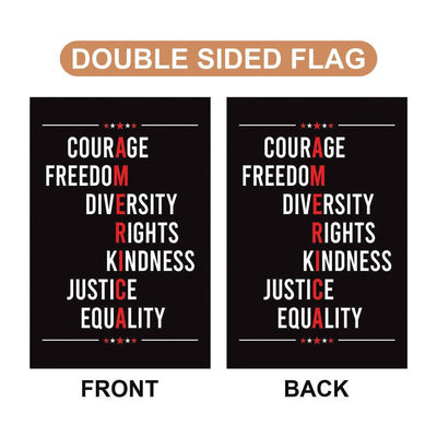 Courage Freedom Diversity Right Kindness Justice Equality Protest Garden Flag, Resist Hate, Anti-Trump, Resist Racism, Resist Fascism Flag