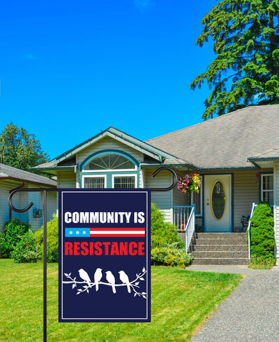 Community Is Resistance Pro-democracy Protest Garden Flag, Resist Hate Flag, Anti-Trump Flag, Resist Racism Flag, Resist Fascism Flag