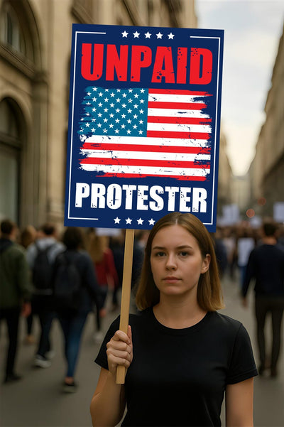 Unpaid Protester Resist Protest Sign, Anti-Trump, Political Activist Rally Sign, Resist Fascism Protest Poster