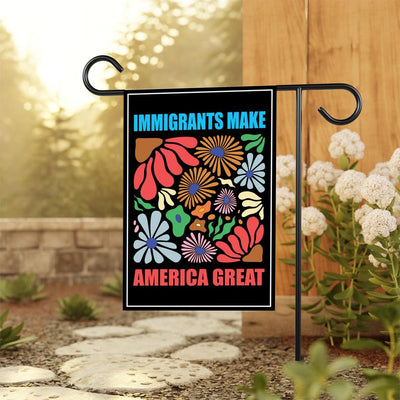 Immigrants Make America Great Protest Garden Flag, Double Sided, Resist Hate, Anti-Trump Flag, Resist Racism Flag, Resist Fascism Flag