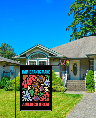 Immigrants Make America Great Protest Garden Flag, Double Sided, Resist Hate, Anti-Trump Flag, Resist Racism Flag, Resist Fascism Flag