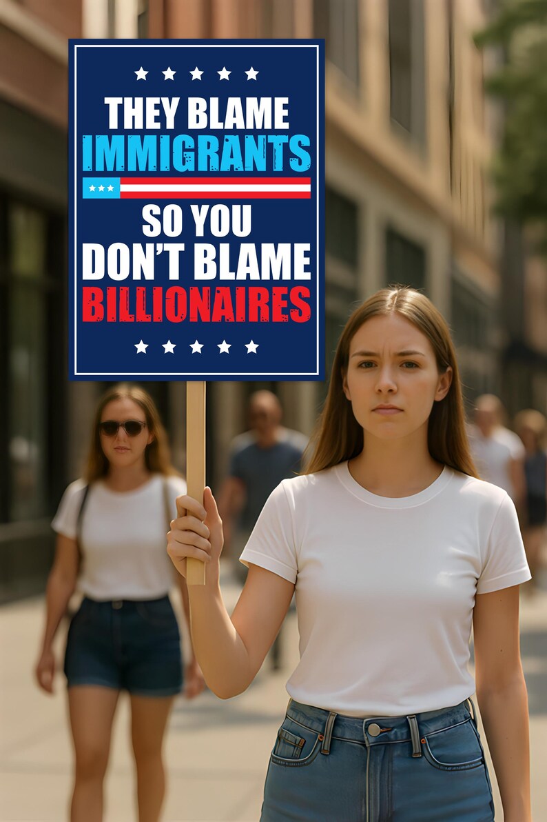 Immigrants Make America Great Protest Sign, Anti-Trump, Political Activist Rally Sign, Resist Racism, Resist Fascism Protest Poster