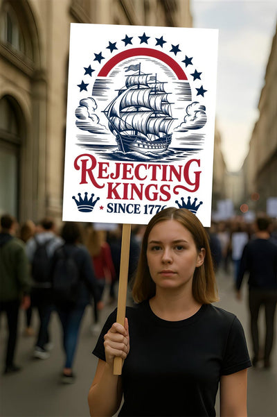 No Kings In America Protest Sign, Anti-Trump Resistance, Political Activist Poster, Rally Sign, Resist Fascism Protest Poster