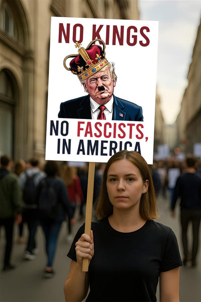 No Kings In America Protest Sign, Anti-Trump Resistance, Political Activist Poster, Rally Sign, Resist Fascism Protest Poster
