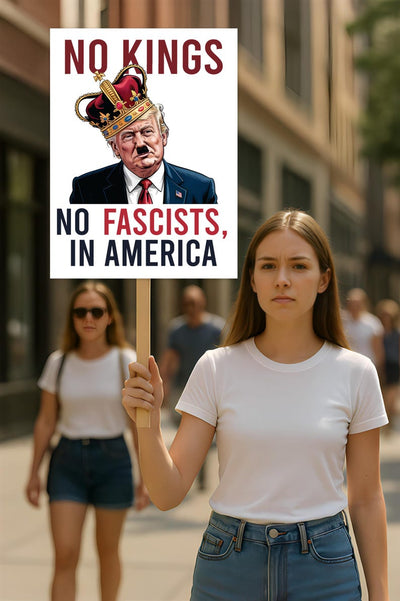 No Kings In America Protest Sign, Anti-Trump Resistance, Political Activist Poster, Rally Sign, Resist Fascism Protest Poster