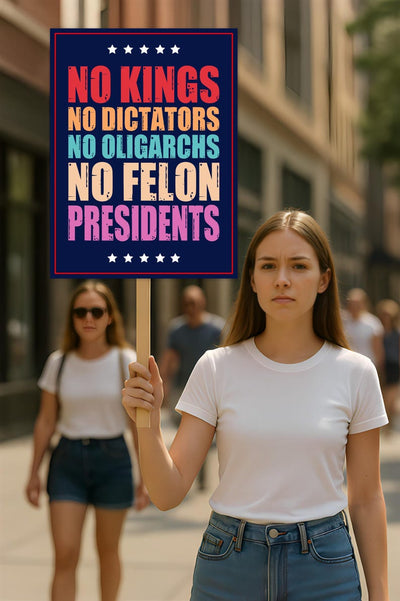 No Kings In America Protest Sign, Anti-Trump Resistance, No Felon, Political Activist Poster, Rally Sign, Resist Fascism Protest Poster