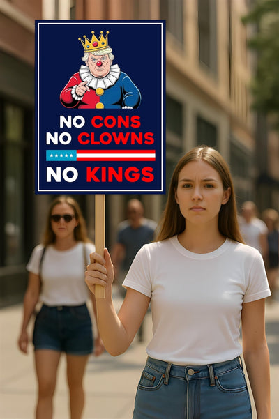 No Kings In America Protest Sign, Anti-Trump Resistance, No Felon, Political Activist Poster, Rally Sign, Resist Fascism Protest Poster