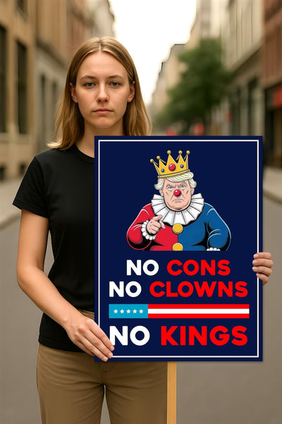 No Kings In America Protest Sign, Anti-Trump Resistance, No Felon, Political Activist Poster, Rally Sign, Resist Fascism Protest Poster