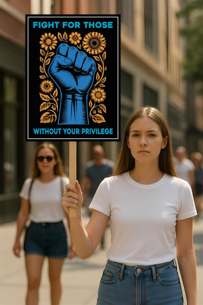Fight For Those Without Your Privilege Protest Sign, Anti-Trump Resistance, Resist Fascism Protest Poster, Political Activist Rally Sign