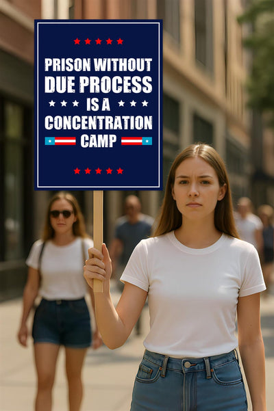 Due Process Resist No Kings Protest Sign, Anti-Trump Resistance, Political Activist Poster, Rally Sign, Resist Fascism Protest Poster