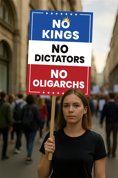 No Kings, No Dictators Protest Sign, Anti-Trump Resistance, Political Activist Poster, Rally Sign, Resist Fascism Protest Poster