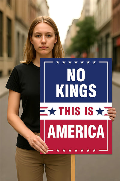 No Kings, No Dictators Protest Sign, Anti-Trump Resistance, Political Activist Poster, Rally Sign, Resist Fascism Protest Poster