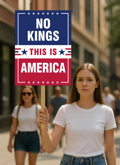 No Kings, No Dictators Protest Sign, Anti-Trump Resistance, Political Activist Poster, Rally Sign, Resist Fascism Protest Poster
