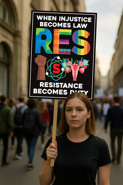 When Injustice Becomes Law Resistance Protest Sign, Anti-Trump, Political Activist Rally Sign, Resist Racism, Resist Fascism Protest Poster