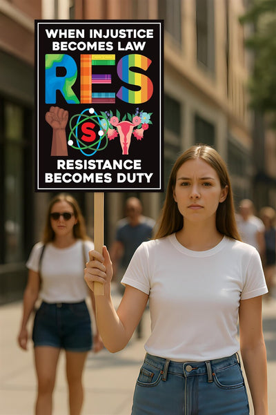 When Injustice Becomes Law Resistance Protest Sign, Anti-Trump, Political Activist Rally Sign, Resist Racism, Resist Fascism Protest Poster