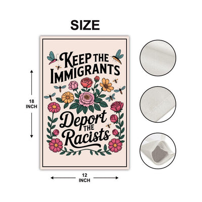 Abolish ICE Garden Flag, Double Sided, Keep the Immigrants, Deport the Racists Flag, Anti-Trump, Resist Racism Flag, Resist Fascism Flag