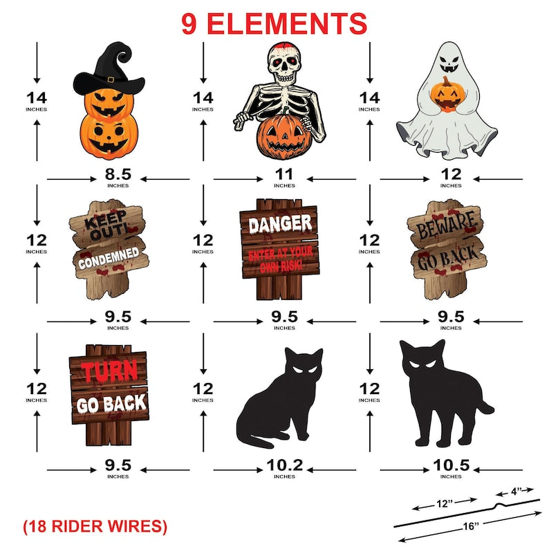 Outdoor Halloween Yard Sign Decorations, Spooky Waterproof Lawn Signs with Stakes, Halloween Party Garden Decor for Home or Themed Event