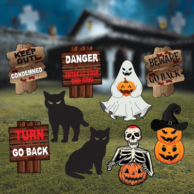 Outdoor Halloween Yard Sign Decorations, Spooky Waterproof Lawn Signs with Stakes, Halloween Party Garden Decor for Home or Themed Event