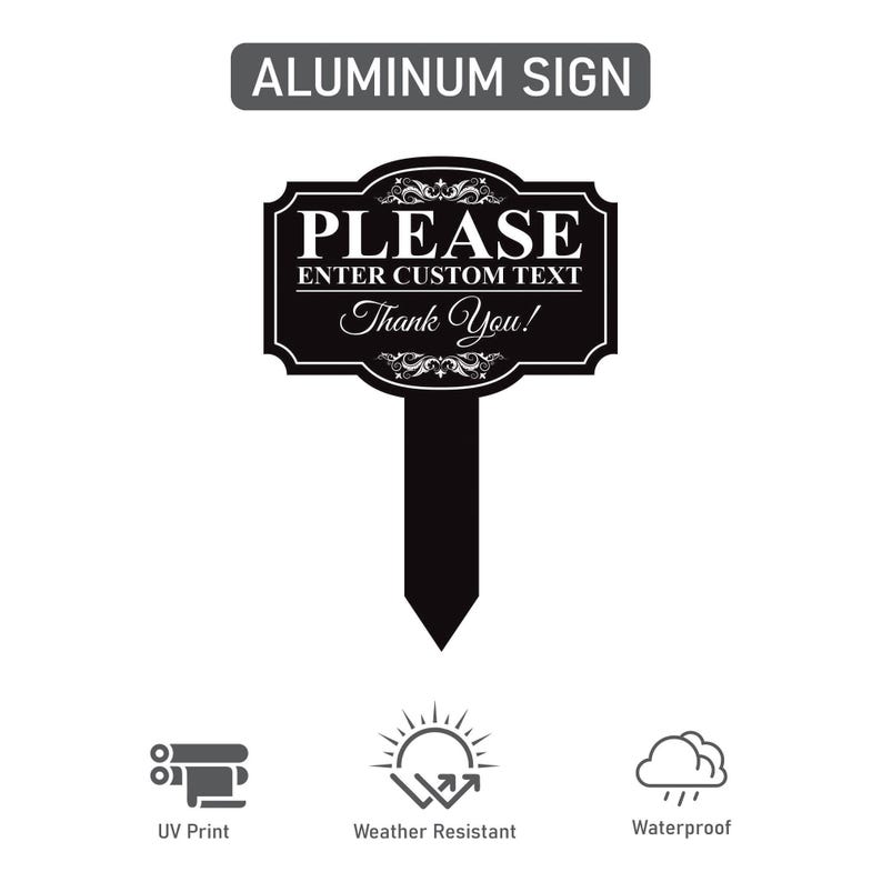 Personalized Aluminum Yard Sign with Stake, Custom Outdoor Lawn Sign, Rust-Free 10x14 Metal Garden Plaque, Durable Weatherproof Marker