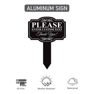 Personalized Aluminum Yard Sign with Stake, Custom Outdoor Lawn Sign, Rust-Free 10x14 Metal Garden Plaque, Durable Weatherproof Marker