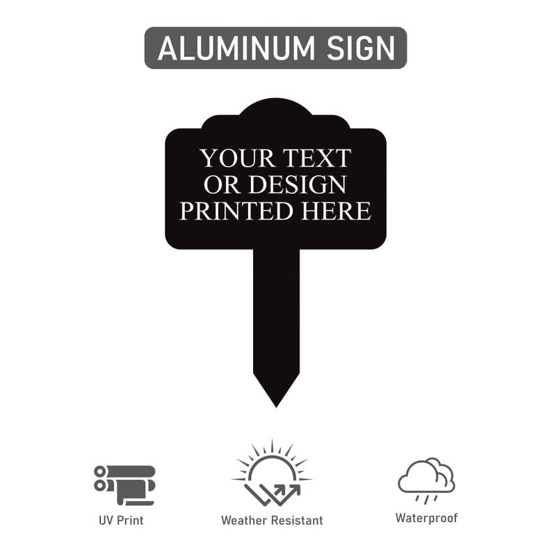 Personalized Any Text Marker Yard Sign 10” x 14”, Rust-free Aluminum Custom Tree Marker Lawn Sign, Outdoor Garden Sign with Integrated Stake