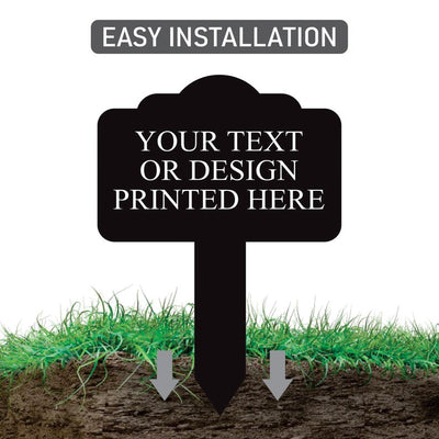 Personalized Any Text Marker Yard Sign 10” x 14”, Rust-free Aluminum Custom Tree Marker Lawn Sign, Outdoor Garden Sign with Integrated Stake