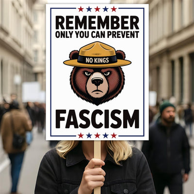 No Kings In America Protest Sign, Anti-Trump Resistance, Political Activist Poster, Rally Sign, Resist Fascism Protest Poster