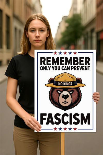 No Kings In America Protest Sign, Anti-Trump Resistance, Political Activist Poster, Rally Sign, Resist Fascism Protest Poster