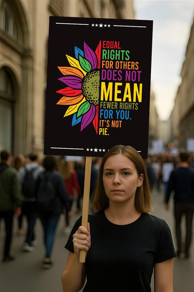 Equal Rights, No Kings In America Protest Sign, Anti-Trump Resistance, Political Activist Poster, Rally Sign, Resist Fascism Protest Poster