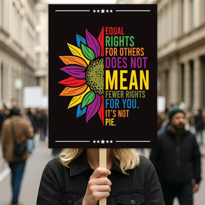 Equal Rights, No Kings In America Protest Sign, Anti-Trump Resistance, Political Activist Poster, Rally Sign, Resist Fascism Protest Poster