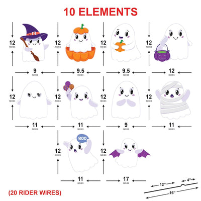 Ghost Halloween Yard Signs, Corrugated Plastic Scary Lawn Decorations with Stakes, Outdoor Spooky Ghost Signs for Halloween Front Yard Decor