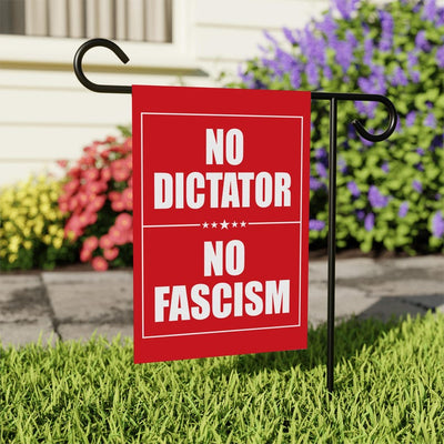No Dictator, No Fascism Garden Flag, Double Sided, Resist Hate Flag, Anti-Trump, Funny Anti-Trump Anti-Elon Flag, Political Flag