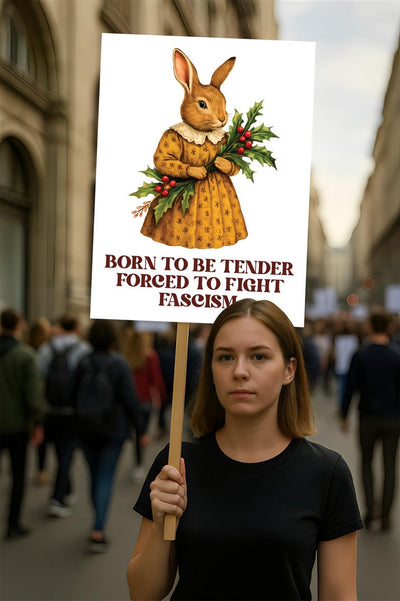Born To Be Tender Forced To Fight Fascism Protest Sign, Anti-Trump Resistance, Political Activist Poster, Rally Sign, Resist Protest Poster