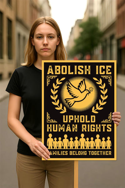 Abolish ICE Protest Sign, Anti-Trump, Keep the Immigrants, Deport the Racists, Political Activist Poster, Resist Fascism Rally Sign