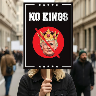 No Kings In America Protest Sign, Anti-Trump Resistance, Political Activist Poster, Rally Sign, Resist Fascism Protest Poster