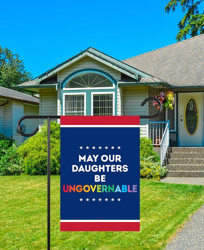 May Our Daughters Be Ungovernable Garden Flag, Double Sided, Resist Hate Flag, Anti-Trump, Funny Anti-Trump Anti-Elon Flag, Political Flag