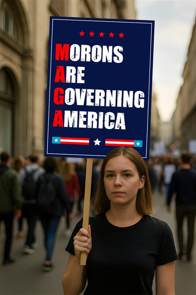 Morons Are Governing America Protest Sign, Anti-Trump Resistance, Political Activist Poster, Rally Sign, Resist Fascism, Resist Rascism Sign
