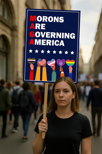 Morons Are Governing America Protest Sign, Anti-Trump Resistance, Political Activist Poster, Rally Sign, Resist Fascism, Resist Rascism Sign