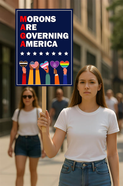 Morons Are Governing America Protest Sign, Anti-Trump Resistance, Political Activist Poster, Rally Sign, Resist Fascism, Resist Rascism Sign