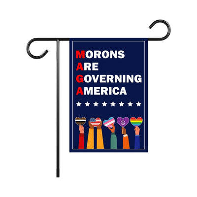 Morons Are Governing America Garden Flag, Double Sided, Resist Hate Flag, Anti-Trump Flag, Resist Racism Flag, Resist Fascism Flag
