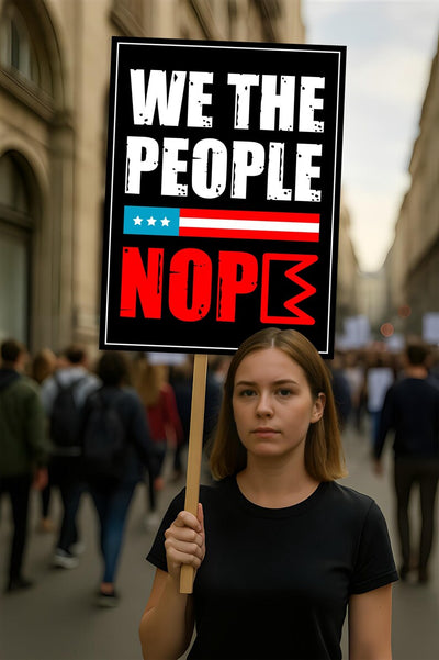 We the People Nope Protest Sign, Anti-Trump Resistance, Political Activist Protest Poster, Rally Sign, Resist Fascism, Resist Rascism