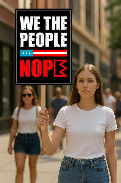 We the People Nope Protest Sign, Anti-Trump Resistance, Political Activist Protest Poster, Rally Sign, Resist Fascism, Resist Rascism
