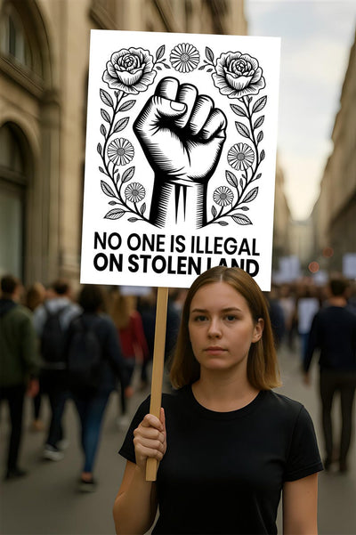 No One Is Illegal Protest Sign, Anti-Trump Resistance, Political Activist Protest Poster, Rally Sign, Resist Fascism, Resist Rascism