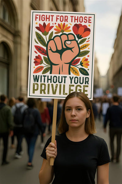 Fight For Those Without Your Privilege Protest Sign, Anti-Trump Resistance, Political Activist Poster, Resist Fascism Rally Sign