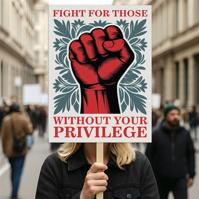 Fight For Those Without Your Privilege Protest Sign, Anti-Trump Resistance, Political Activist Poster, Resist Fascism Rally Sign